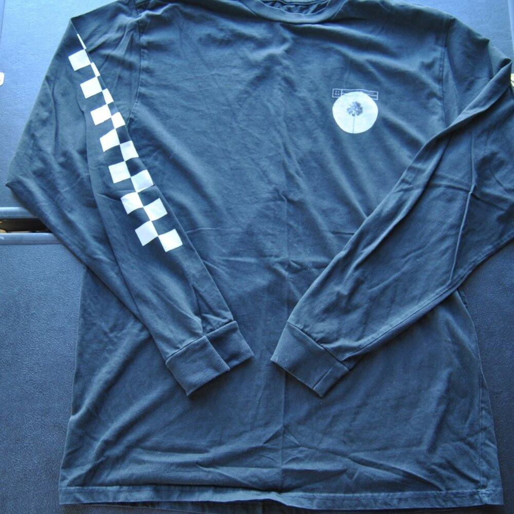 Lira Black & White Checkered Long Sleeve Shirt Large